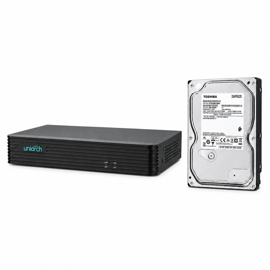 Kit NVR Uniarch 16 Canales + Disco Toshiba 2TB