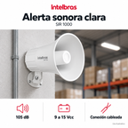 Sirena cableada Intelbras 105 dB SIR 1000: ejemplo de uso y funciones principales. Imagen ilustrativa.