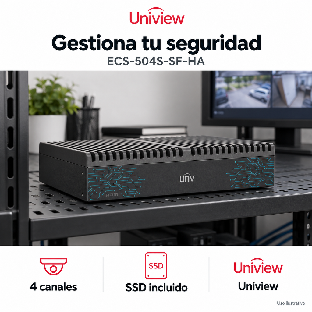 Estación inteligente Uniview ECS-504S-SF-HA: ejemplo de uso y funciones principales. Imagen ilustrativa.